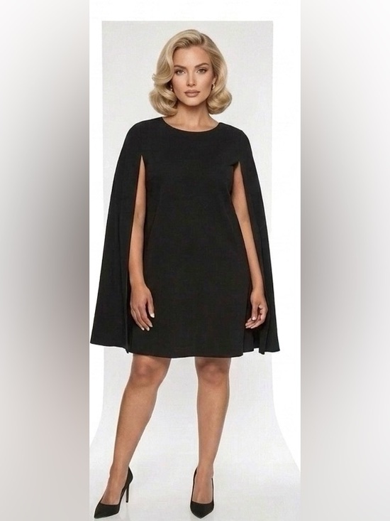 HAODUOYI Dresses & Skirts - Black Cape-Sleeve Mini Dress